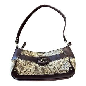 Etienne Aigner Brown and Cream Shoulder Bag